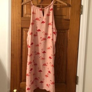 Flamingo print dress